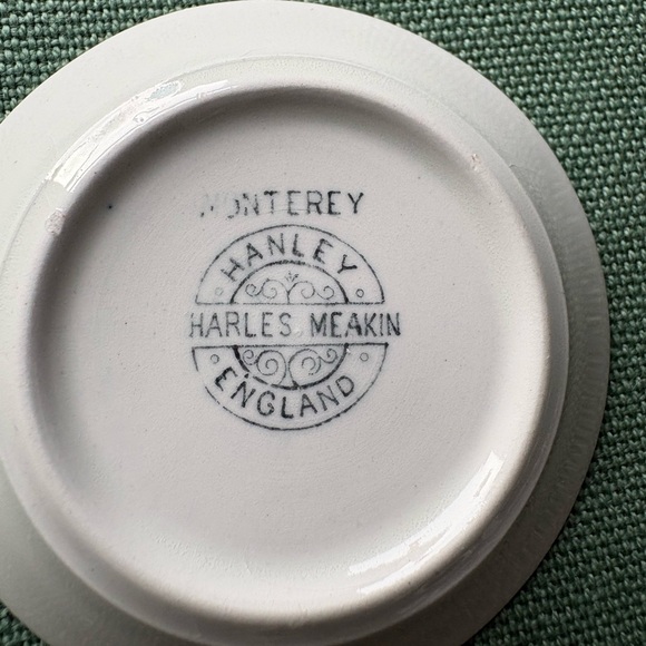 6 Vintage Charles Meakin “Monterey” Porcelain Butter Pats Hanley England 3” GUC - Picture 3 of 4